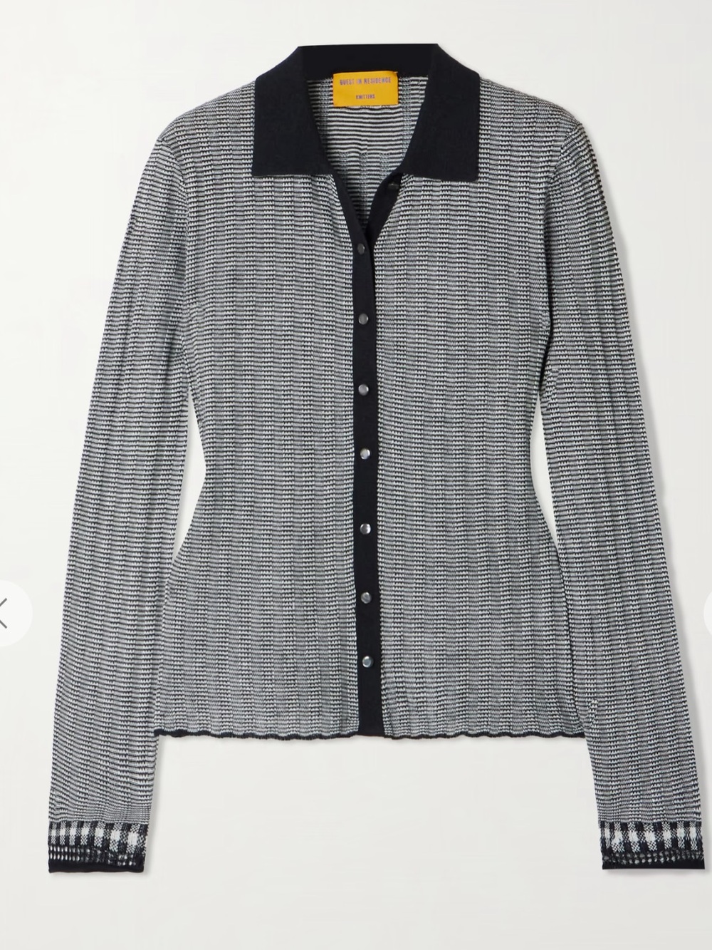 guest in residence Striped silk and linen-blend shirt